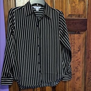 Old Navy Black and White / Tan Striped Shirt
